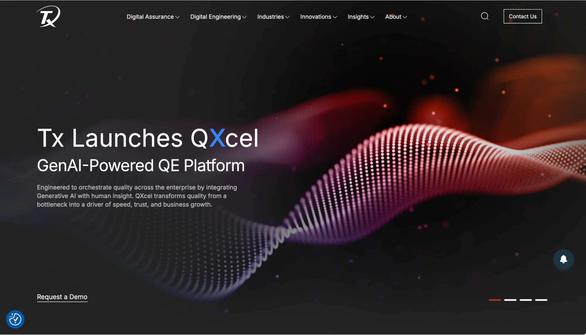 Interface of Testing Experts's website