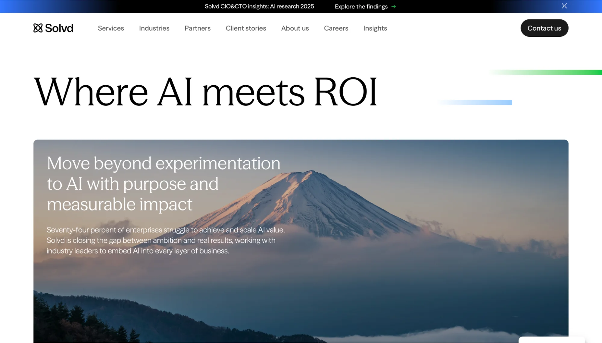 Interface of Solvd's website